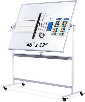 Mobile Whiteboard 48x36 - Large Rolling Whiteboard Planner with Stand on Wheels - Dry Erase ...