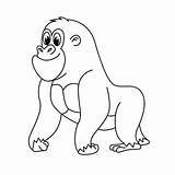 Premium Vector  Cute gorilla Cartoon coloring Page Illustration sketch template