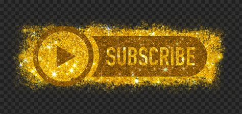 HD Youtube Gold Glitter Subscribe Button Logo PNG | Citypng