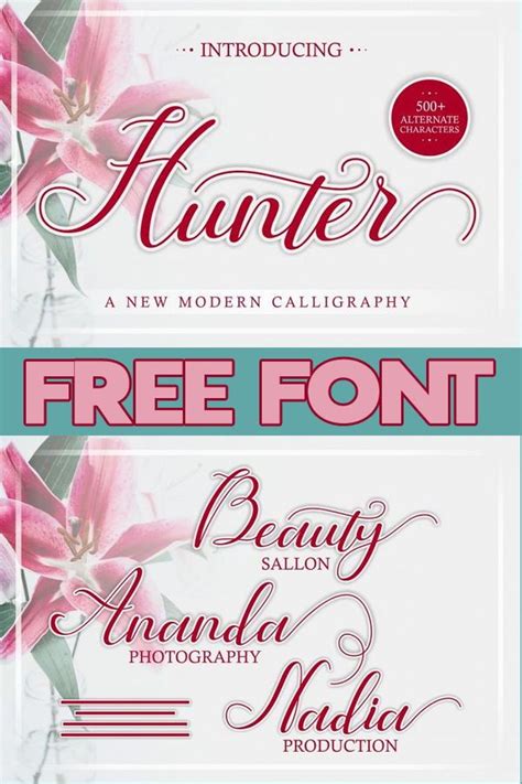 Hunter | Free Font Download | Free font, Free fonts download, Free script fonts