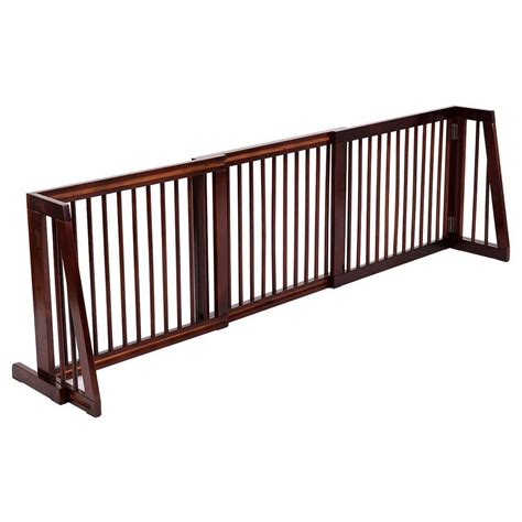 Folding Adjustable Free Standing 3 Panel Wood Fence - Walmart.com ...