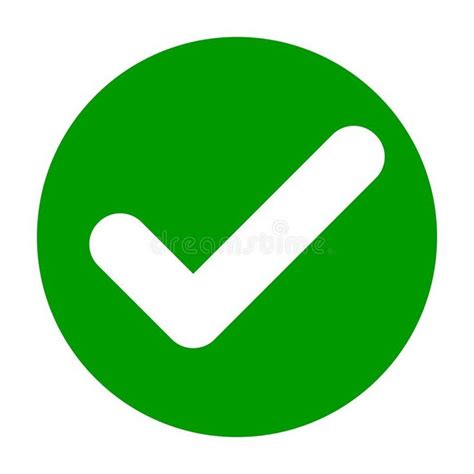 Flat Round Check Mark Green Icon