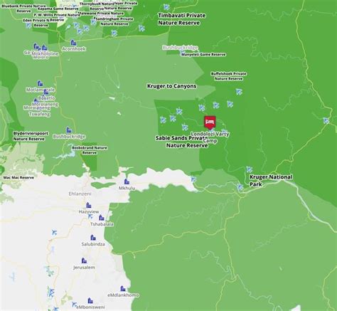 Map of Londolozi Varty Camp