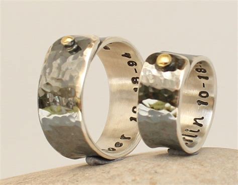 Personalized Sterling Silver Rings / Wedding Bands.. Couple - Etsy