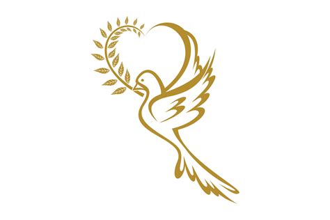 Golden Dove of Peace Graphic by rasol.designstudio · Creative Fabrica