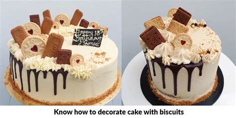 How To Decorate Cake With Biscuits | Cake Decoration with Biscuits