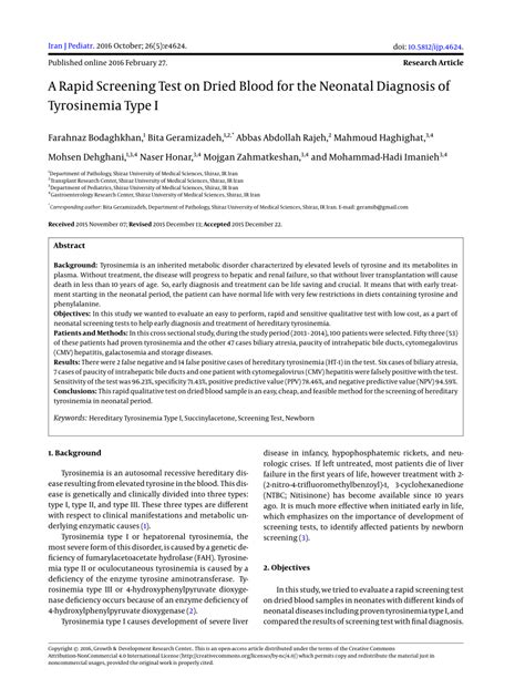 (PDF) A Rapid Screening Test on Dried Blood for the Neonatal Diagnosis ...