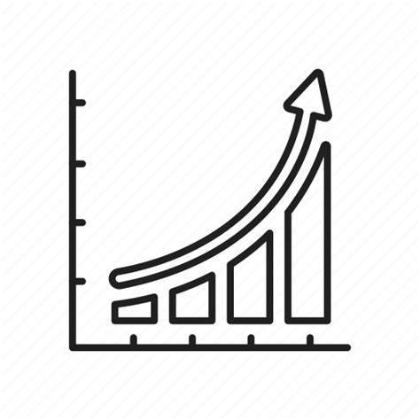 Bar chart, bar graph, exponential trend, growth, line graph, mixex graph, trending up icon ...