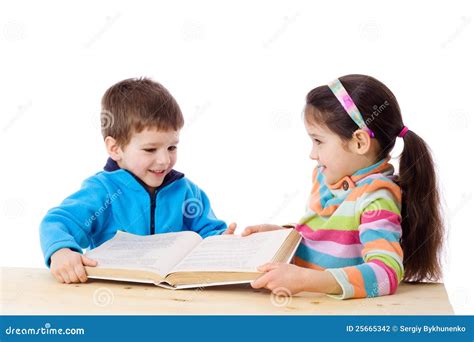 Two Kids Sharing The Book Stock Photography - Image: 25665342