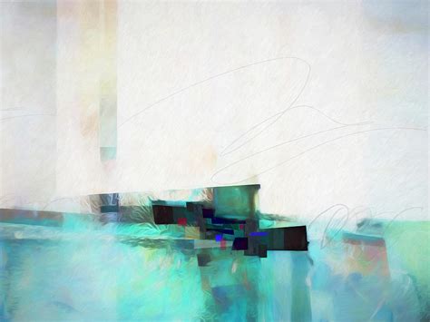 Abstract Art Turquoise And White Modern Mixed Media by Ann Powell - Fine Art America