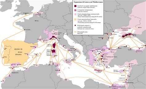 Territories of the Republic of Genoa and economic influence areas shown ...