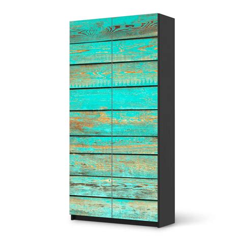 Klebefolie IKEA Pax Schrank 201cm Höhe - 2 Türen - Wooden Aqua
