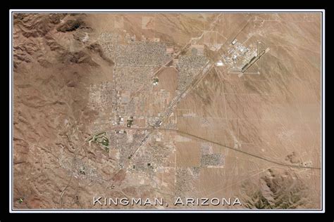 The Kingman Arizona Satellite Poster Map | Map poster, Kingman arizona, Arizona