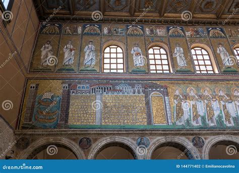 Mosaics on the Left Side Wall of the Nave of the Basilica of Sant ...