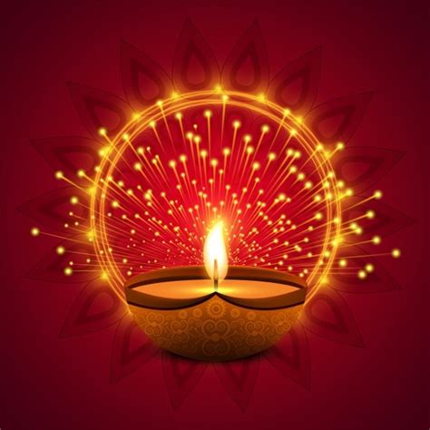 Red background with lights for diwali | Free Vector