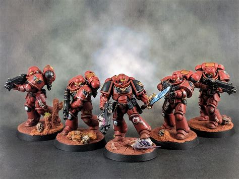 My first squad of blood angels space marines is done! : r/minipainting