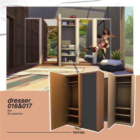 DRESSER 16 & 17 Sims 4 Game Packs, Sims 4 Game Mods, Sims Mods, Sims 4 Cc Furniture, Furniture ...