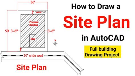 How to Draw a Site Plan of a building project in AutoCAD - YouTube