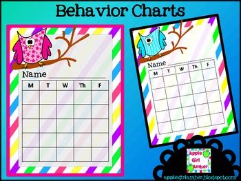 Owl Behavior Charts by AppleGirlAmber | Teachers Pay Teachers