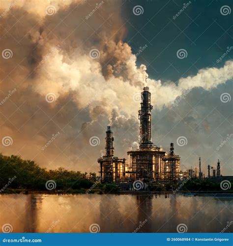 Liquefied Natural Gas Plant. Territory of the LNG Factory. Landscape of ...