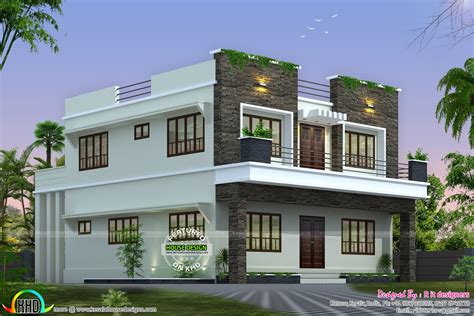 Front, side and back view of box model home - Kerala Home Design and Floor Plans - 9K+ Dream Houses