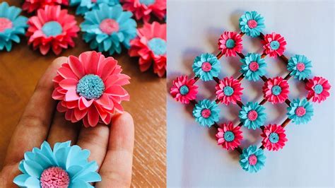 How To Make Paper Flower - Paper Flower Wall Hanging - Easy Wall ...