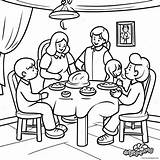 Thankful Family Gathering Coloring Page 26495 20944 sketch template