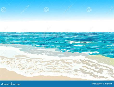 Ocean shore, beach, vector stock vector. Illustration of scene - 61322069