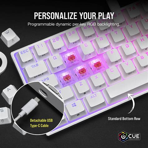 Corsair K65 RGB MINI 60% Mechanical Gaming Keyboard (Customisable RGB Backlighting, CHERRY MX ...