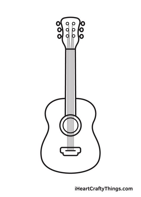 Guitar Drawing — How To Draw A Guitar Step By Step