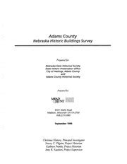 Adams County Nebraska Historic Buildings Survey : Nebraska State ...