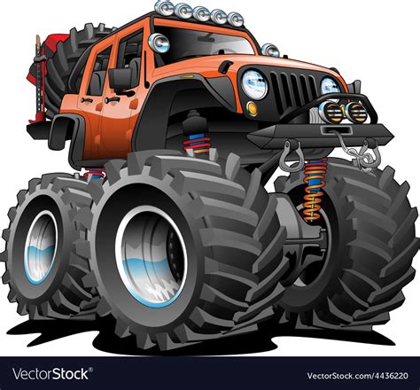 4x4 off road vehicle cartoon Royalty Free Vector Image