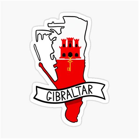 "Gibraltar Flag Map Sticker" Sticker by Drawingvild | Redbubble