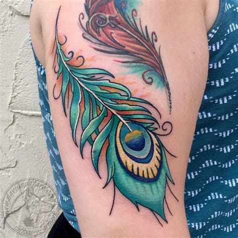 35 Colorful Peacock Feather Tattoo - Meaning & Designs (2019)