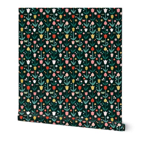 Tulip Field Wallpaper | Spoonflower