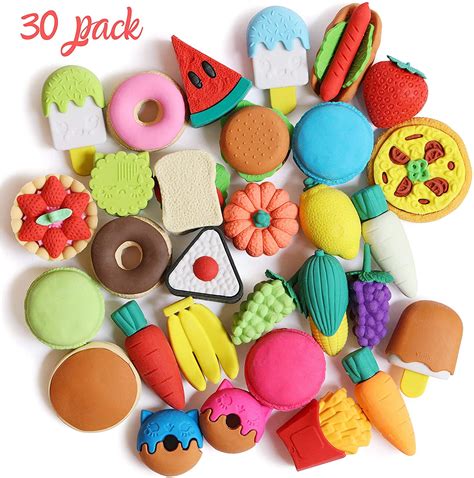 Mr. Pen- Food Erasers, Erasers, 30 Pack, Puzzle Erasers, Take Apart Erasers, Fruit Erasers, Pull ...