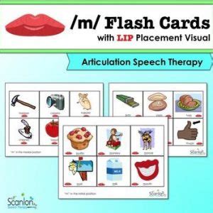 “M” Sound Articulation Cards for Speech Therapy with VISUALS - Scanlon Speech Therapy