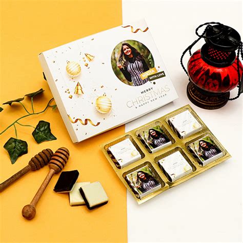 Personalized Christmas Chocolate Box With Photo | Clickokart