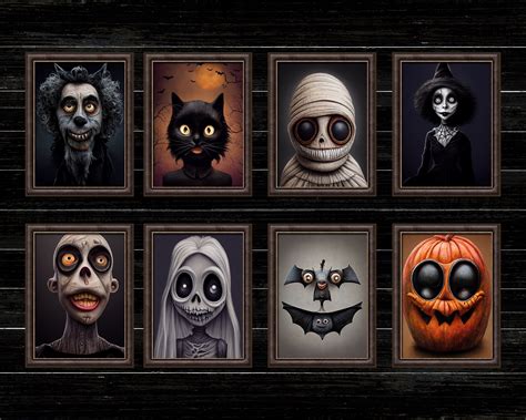 Full Collection of Tim Burton Inspired Halloween Art Prints, Digital ...