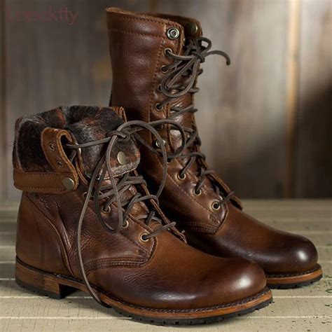 Bota Masculina Loecktty Autumn Winter Men Boots Vintage Style Men Shoes Casual Fashion High Cut ...