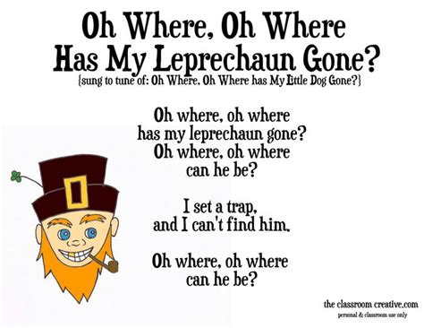 St. Patrick’s Day Leprechaun Song {FREEBIE!} | St patricks day songs ...