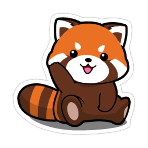 "Red Cute Panda." Sticker by deepsweller | Red panda cartoon, Red panda cute, Red panda