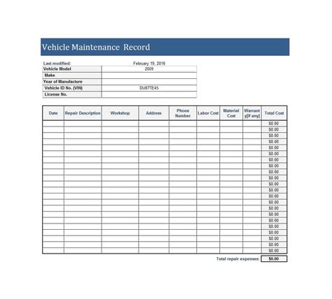 Vehicle Maintenance Log Templates ... | Maintenance jobs, Computer maintenance, Estimate template