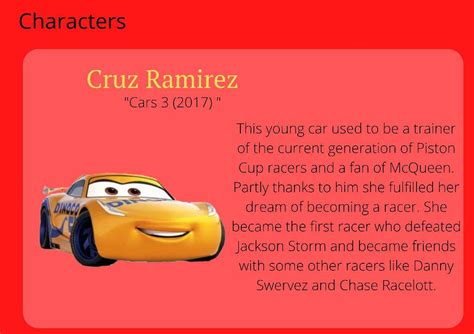 Characters: Cruz Ramirez by Ernie96 on DeviantArt