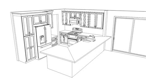 L Shaped Kitchen Layout Drawing