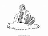 Accordion Player Coloring Page For Kids  Free Printable sketch template