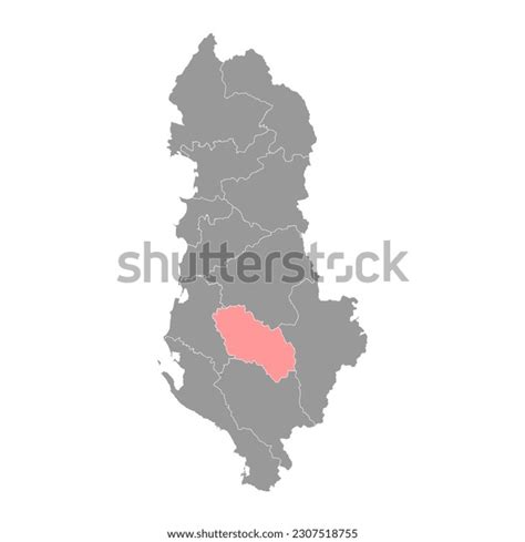 Berat County Map Administrative Subdivisions Albania Stock Vector ...