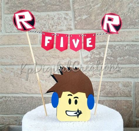 Roblox cake topper, Roblox party supplies, Roblox birthday, Roblox cake ...