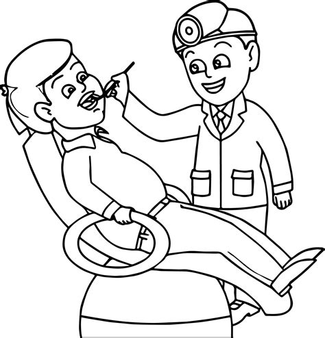 Little Boy Dentist Coloring Page - Free Printable Coloring Pages for Kids