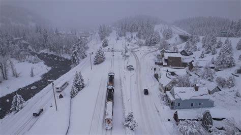 Breathtaking drone video shows snow-covered Truckee, Calif. after ...